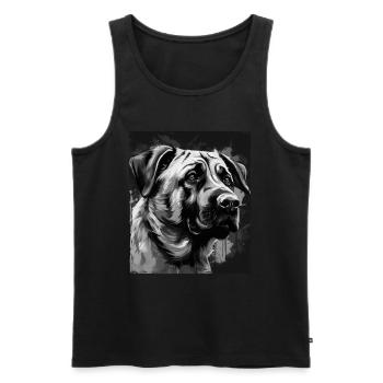 Portrait de chien Kangal - Débardeur bio Premium Homme - noir - Devant - Michal (187cm)