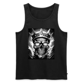Skull King Crown - Men's Premium Organic Tank Top - black - Front - Michal (187cm)