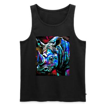 Nashorn Porträt - Männer Premium Bio Tank Top - Schwarz - Vorne - Michal (187cm)