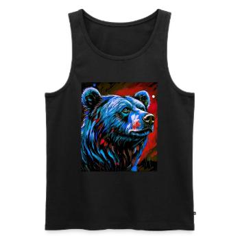 Bear Portrait - Men's Premium Organic Tank Top - black - Front - Michal (187cm)