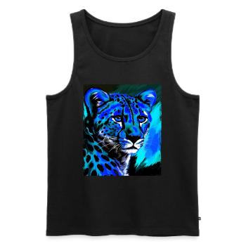 Cheetah Portrait - Men's Premium Organic Tank Top - black - Front - Michal (187cm)