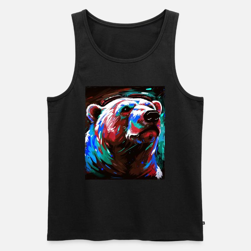 Eisbär Porträt Polar bär - Männer Premium Bio Tank Top - Schwarz
