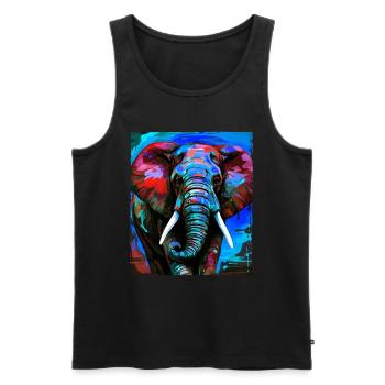 Elephant Portrait - Men's Premium Organic Tank Top - black - Front - Michal (187cm)