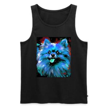 Pomeranian Dog Portrait - Men's Premium Organic Tank Top - black - Front - Michal (187cm)