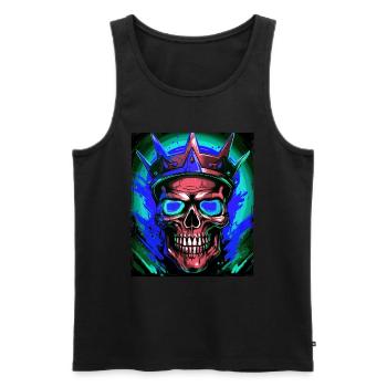 Skull King Crown - Men's Premium Organic Tank Top - black - Front - Michal (187cm)