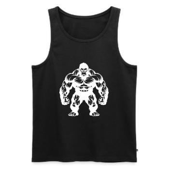 Gorilla Muskeln Fitness Gym - Männer Premium Bio Tank Top - Schwarz - Vorne - Michal (187cm)