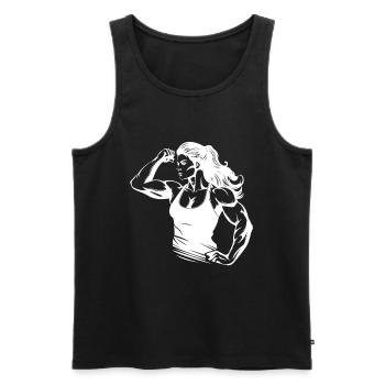 Femme Muscles Gym Musculation Fitness - Débardeur bio Premium Homme - noir - Devant - Michal (187cm)