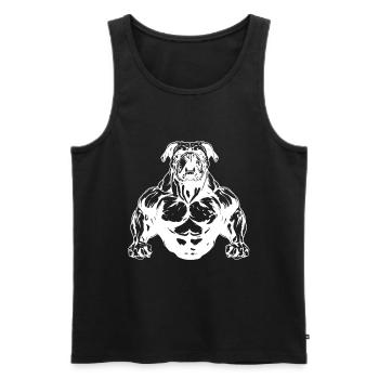 Muscle du chien Gym d’entraînement pour chien - Débardeur bio Premium Homme - noir - Devant - Michal (187cm)