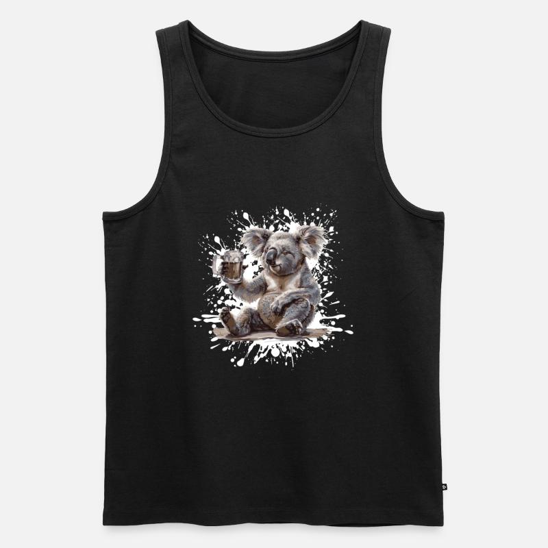 Koala Bier Lustig - Männer Premium Bio Tank Top - Schwarz
