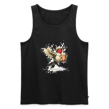 Kolibri Vogel Bier Lustig - Männer Premium Bio Tank Top - Schwarz - Vorne - Michal (187cm)