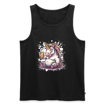 Licorne Bière Drôle - Débardeur bio Premium Homme - noir - Devant - Michal (187cm)