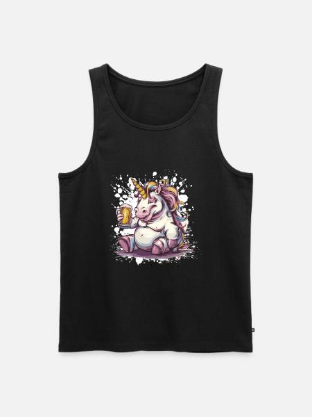 Einhorn Bier Lustig - Männer Premium Bio Tank Top - Schwarz