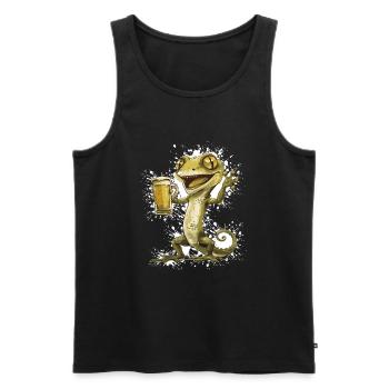 Lizard Beer Funny - Men's Premium Organic Tank Top - black - Front - AI Model Male 178 light (178cm)