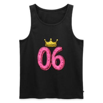 Couronne à 6 chiffres - Débardeur bio Premium Homme - noir - Devant - Michal (187cm)