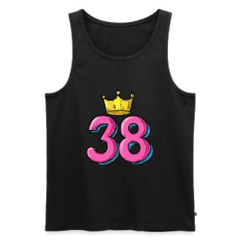 38 Nombre Couronne - Débardeur bio Premium Homme - noir - Devant - Michal (187cm)