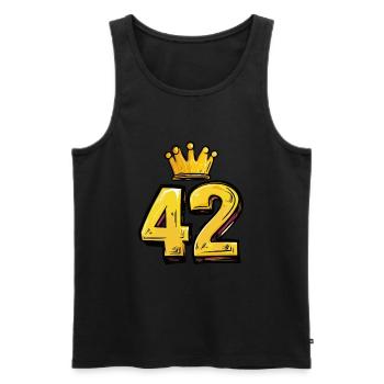 42 Number Krone - Men's Premium Organic Tank Top - black - Front - Michal (187cm)