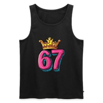 67 Zahl Krone - Männer Premium Bio Tank Top - Schwarz - Vorne - Michal (187cm)