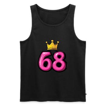 68 Nombre Couronne - Débardeur bio Premium Homme - noir - Devant - AI Model Male 178 light (178cm)