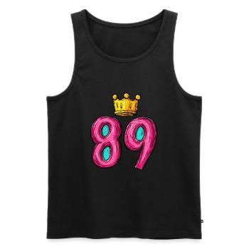 89 Couronne de chiffres - Débardeur bio Premium Homme - noir - Devant - Michal (187cm)