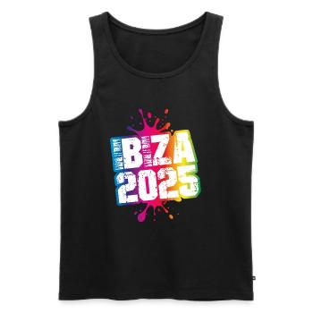 Ibiza 2025 Bunt Klecks - Männer Premium Bio Tank Top - Schwarz - Vorne - Michal (187cm)