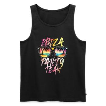 Ibiza Party Team - Men's Premium Organic Tank Top - black - Front - AI Model Male 178 light (178cm)