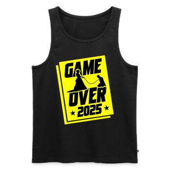 Hochzeit Game Over 2025 Junggesellenabschied - Männer Premium Bio Tank Top - Schwarz - Vorne - Michal (187cm)