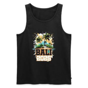 Bali 2025 Palmen - Männer Premium Bio Tank Top - Schwarz - Vorne - Michal (187cm)
