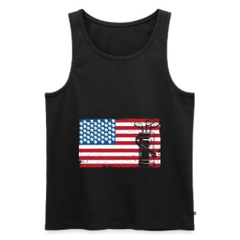 Golfspieler USA 4. Juli Golf - Männer Premium Bio Tank Top - Schwarz - Vorne - Michal (187cm)
