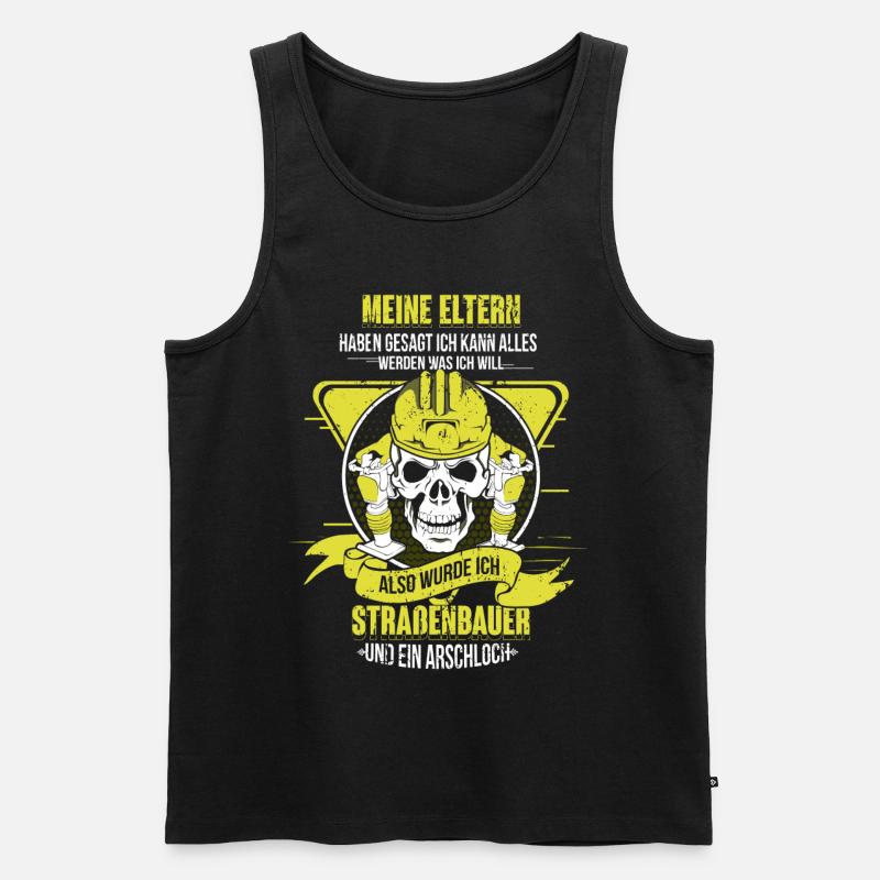 Straßenbauer Geschenk - Straßenbau Straßenbauer - Männer Premium Bio Tank Top - Schwarz
