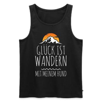 Glück ist Wandern mit meinem Hund - Männer Premium Bio Tank Top - Schwarz - Vorne - Michal (187cm)