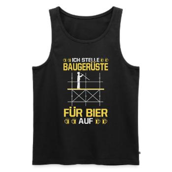 Baugerüste Aufstellen Bier Baustelle Handwerker - Männer Premium Bio Tank Top - Schwarz - Vorne - Michal (187cm)