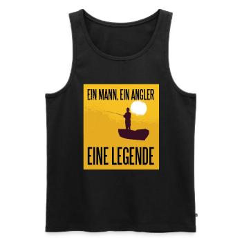 Ein Mann Ein Angler Eine Legende Angelliebhaber - Männer Premium Bio Tank Top - Schwarz - Vorne - Michal (187cm)