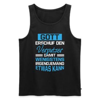 Gott Erschuf Verputzer Handwerker Geschenk - Männer Premium Bio Tank Top - Schwarz - Vorne - AI Model Male 178 light (178cm)