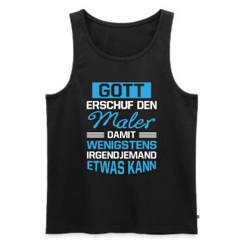 Gott Erschuf Maler Handwerker Geschenk - Männer Premium Bio Tank Top - Schwarz - Vorne - AI Model Male 178 light (178cm)