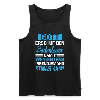 Gott Erschuf Bodenleger Handwerker Geschenk - Männer Premium Bio Tank Top - Schwarz - Vorne - AI Model Male 178 light (178cm)