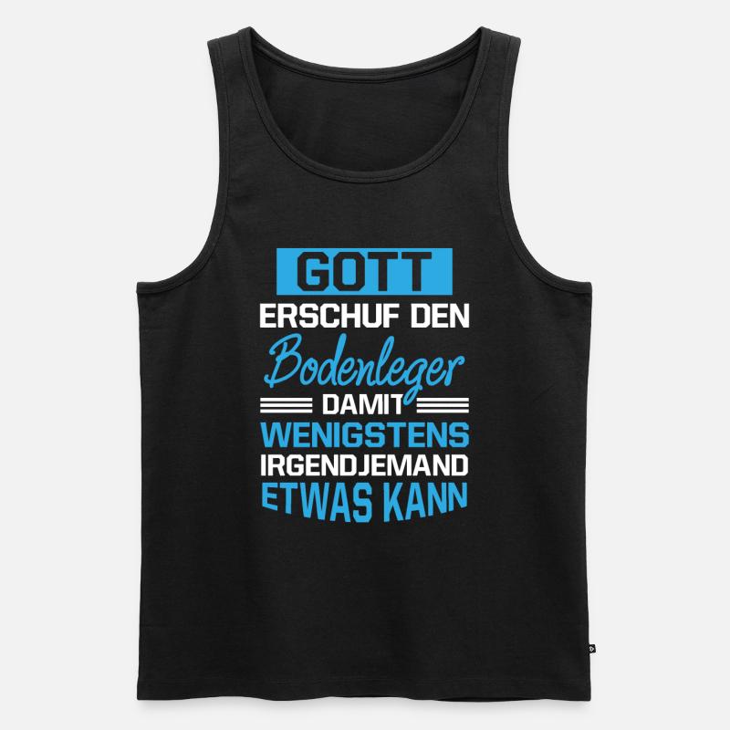 Gott Erschuf Bodenleger Handwerker Geschenk - Männer Premium Bio Tank Top - Schwarz