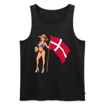 Hot Fan Girl Denmark - Men's Premium Organic Tank Top - black - Front - AI Model Male 178 light (178cm)