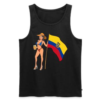 Hot Fan Girl Ecuador - Men's Premium Organic Tank Top - black - Front - Michal (187cm)