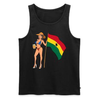 Hot Fan Girl Ghana - Débardeur bio Premium Homme - noir - Devant - Michal (187cm)