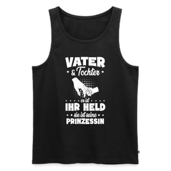 Vater & Tochter Held & Prinzessin Familienvater - Männer Premium Bio Tank Top - Schwarz - Vorne - Michal (187cm)