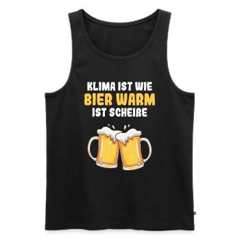 Klima Ist Wie Bier Warm Ist Scheiße Erderwärmung - Männer Premium Bio Tank Top - Schwarz - Vorne - Michal (187cm)