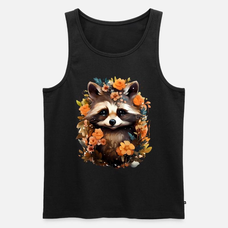 Waschbär - Männer Premium Bio Tank Top - Schwarz