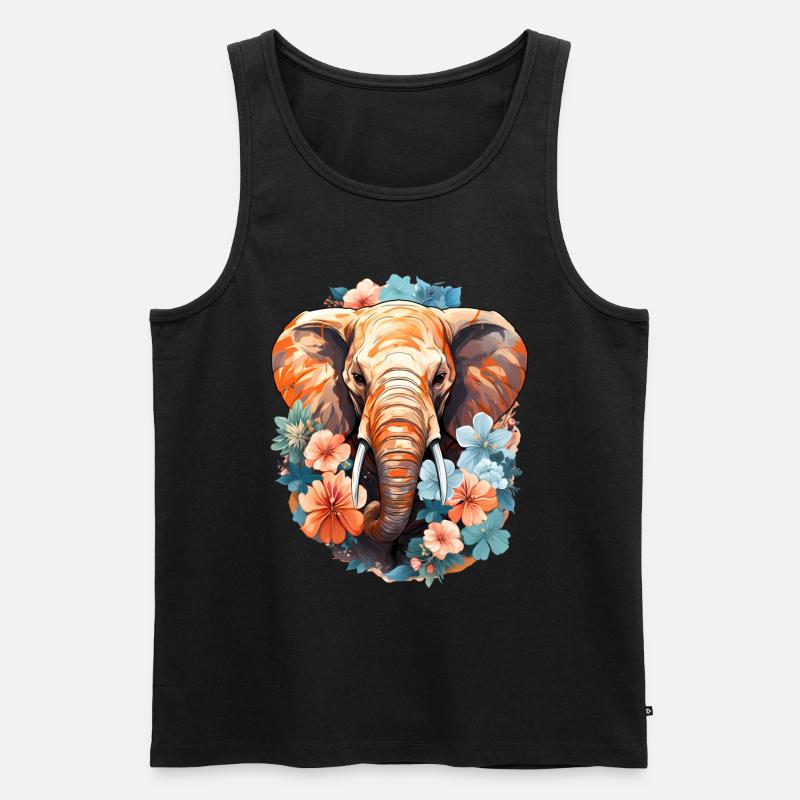 Elefant - Männer Premium Bio Tank Top - Schwarz
