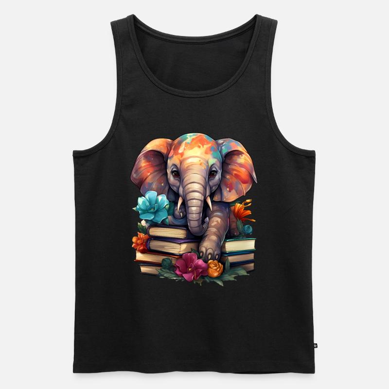Elefant - Männer Premium Bio Tank Top - Schwarz