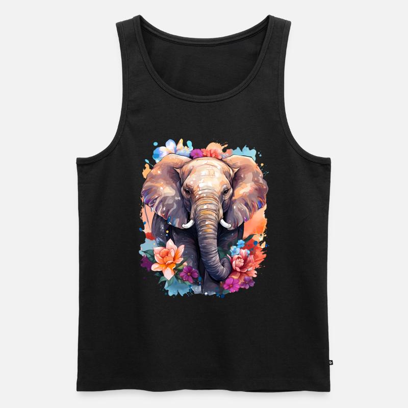 Elefant - Männer Premium Bio Tank Top - Schwarz