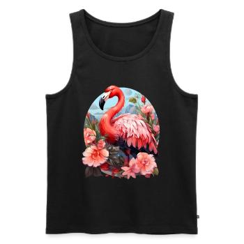 Flamingo - Men's Premium Organic Tank Top - black - Front - AI Model Male 178 light (178cm)