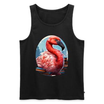 Flamingo - Men's Premium Organic Tank Top - black - Front - AI Model Male 178 light (178cm)