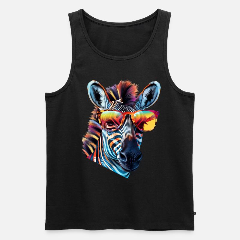 Zebra Sonnenbrille - Männer Premium Bio Tank Top - Schwarz
