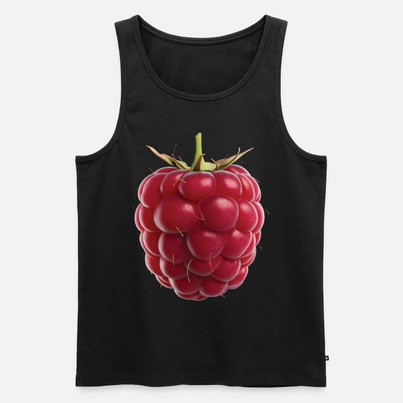 Himbeere Frucht Geschenk - Männer Premium Bio Tank Top - Schwarz