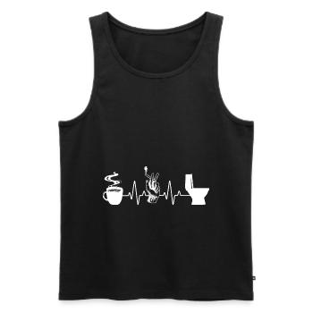 Kaffee Zigarette Toilette Humor Raucher - Männer Premium Bio Tank Top - Schwarz - Vorne - AI Model Male 178 light (178cm)